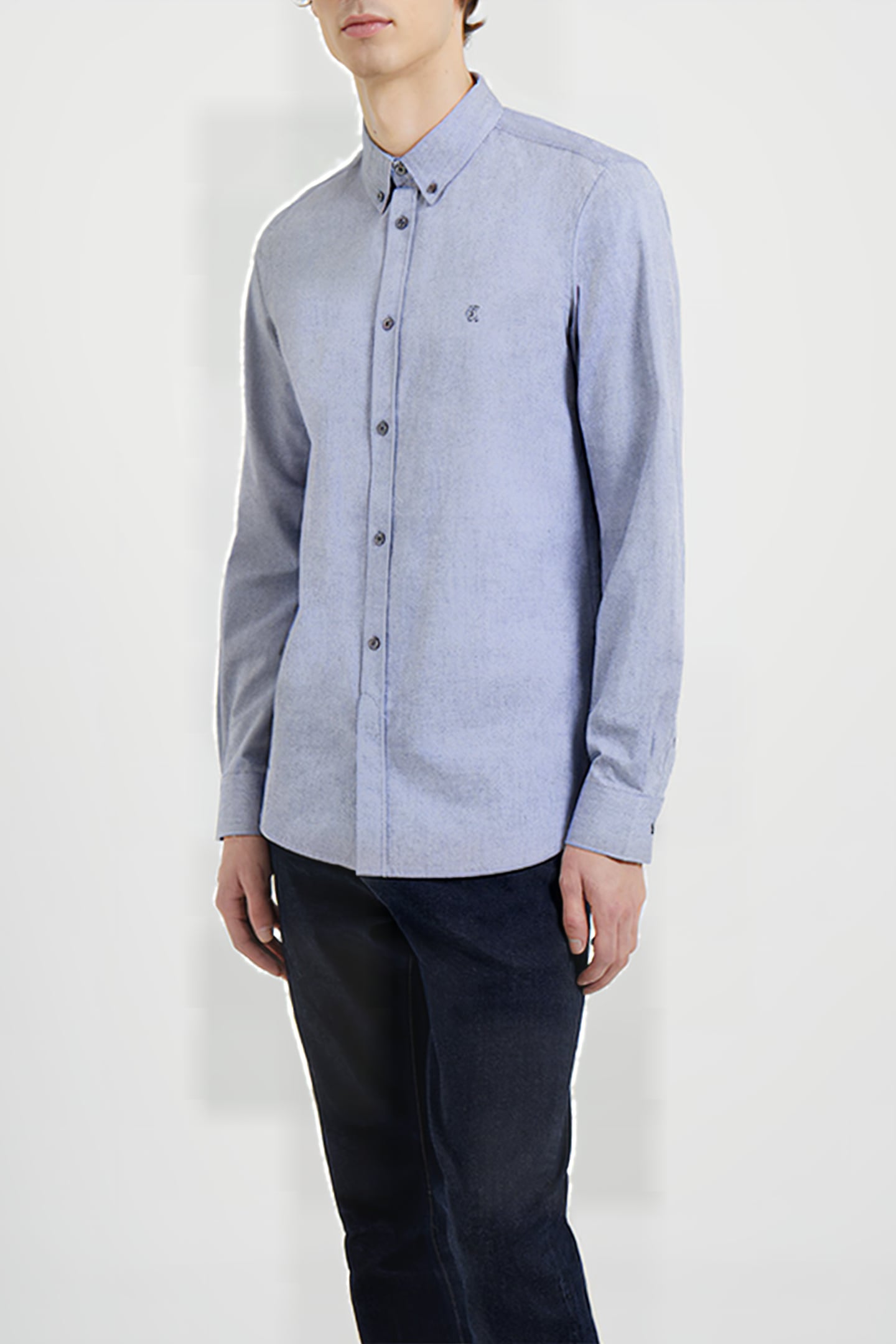 OXFORD LOGO LONG SLEEVE SHIRT DARK NAVY/DARK NAVY 1
