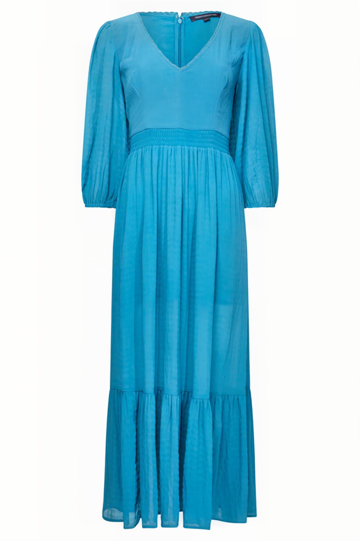 CORA TIERED MIDI DRESS MOSAIC BLUE 3
