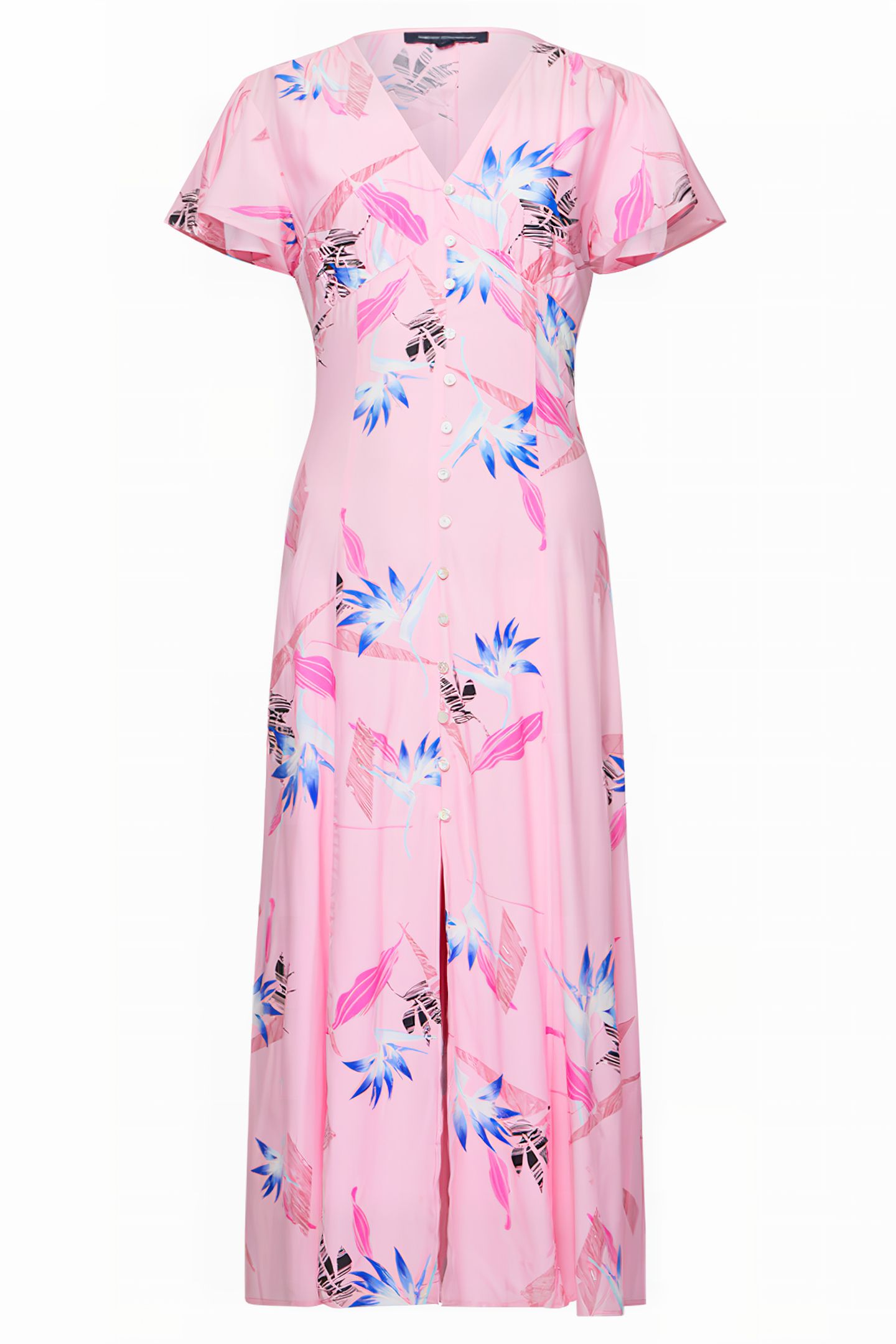 EUGINE ECO DELPHINE DRAPE MIDI DRESS SEA PINK 3