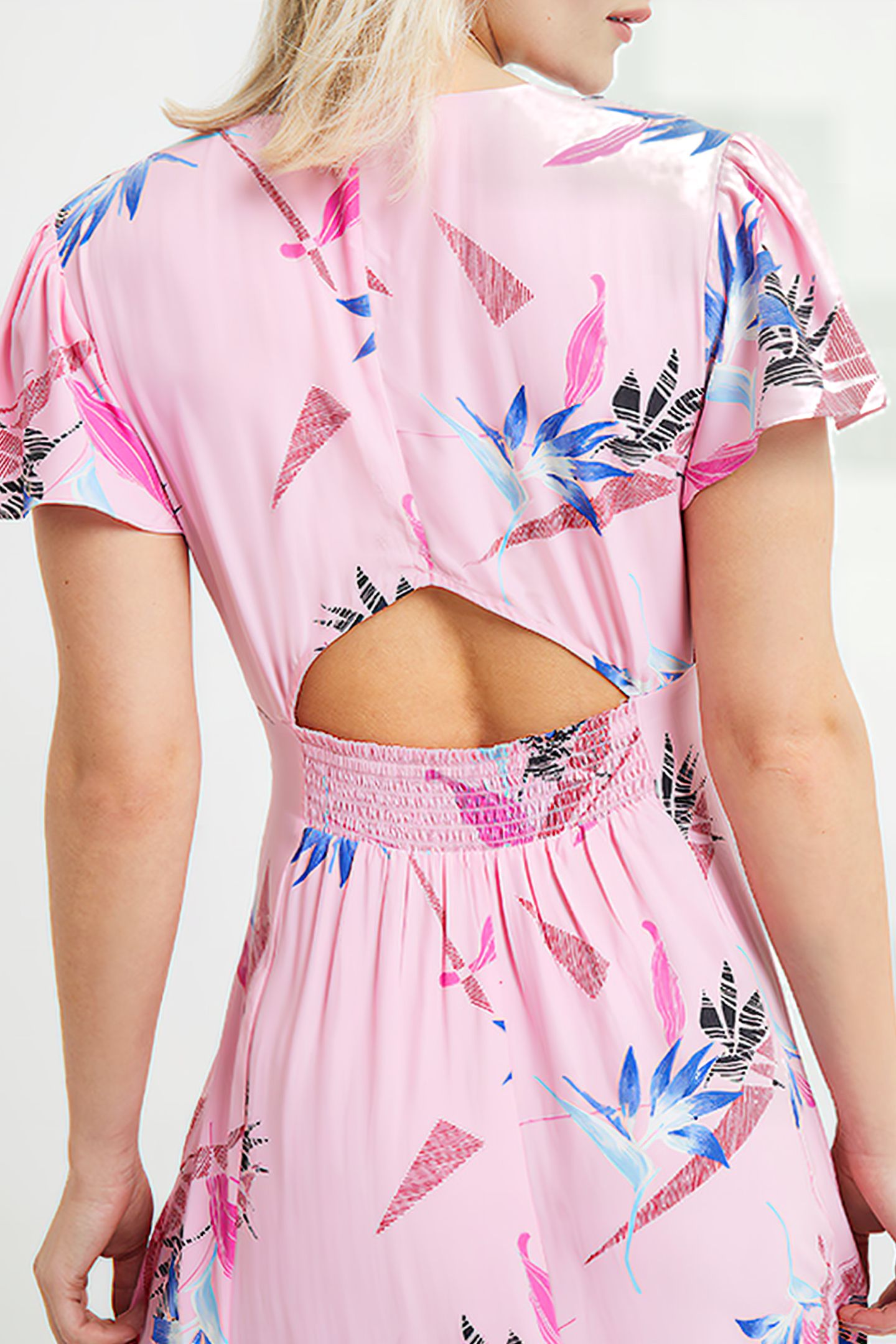 EUGINE ECO DELPHINE DRAPE MIDI DRESS SEA PINK 4