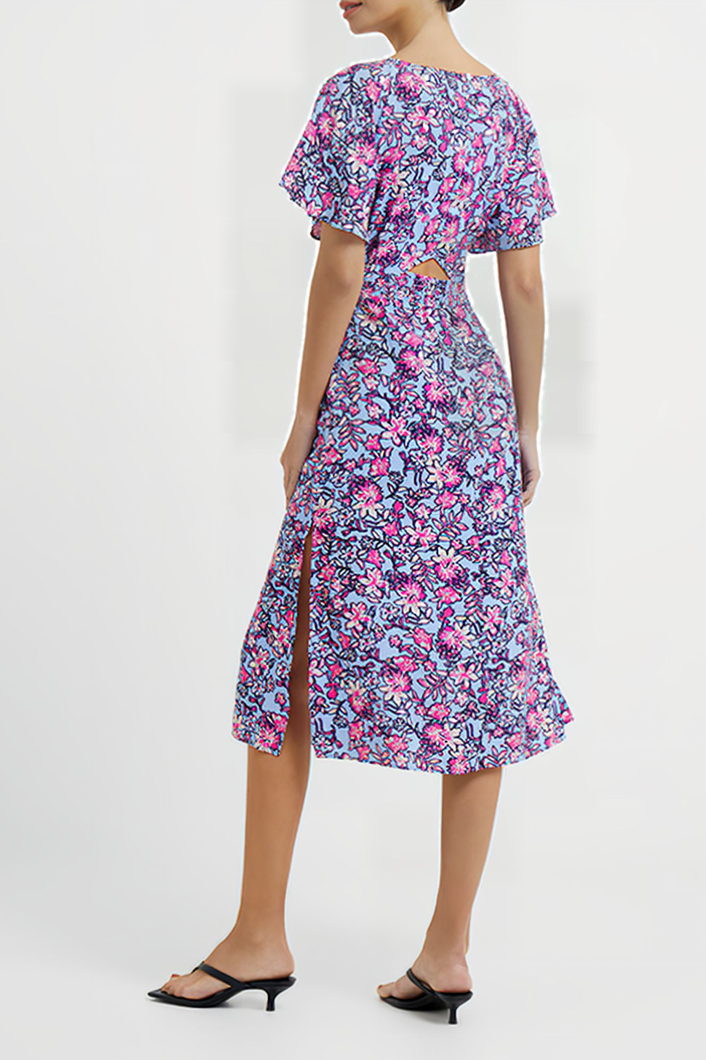 FOTINI ECO DELPHINE CUT-OUT BACK MIDI DRESS PLACID BLUE 3