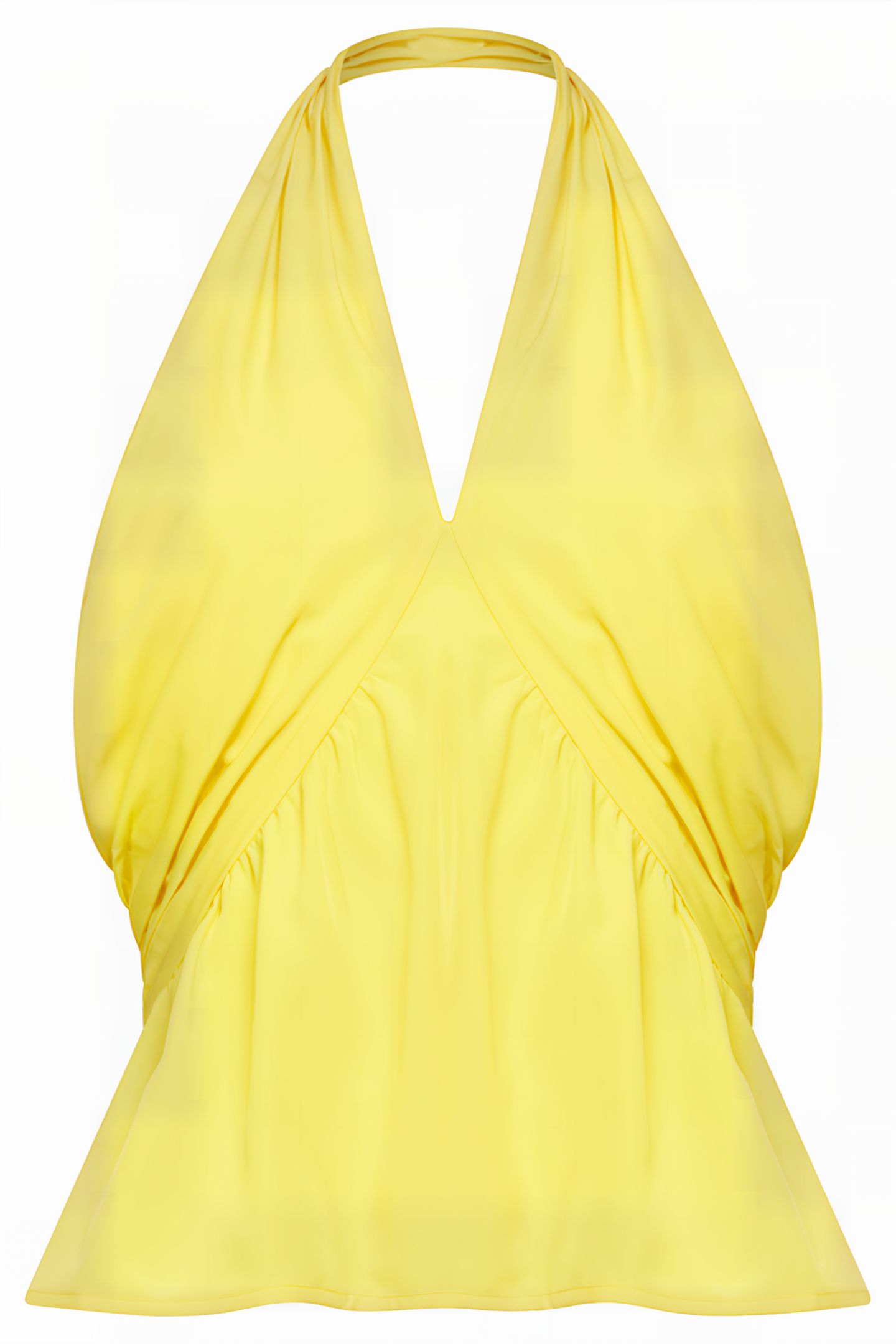 CREPE LIGHT CROSS NECK TOP PRIMROSE YELLOW 3