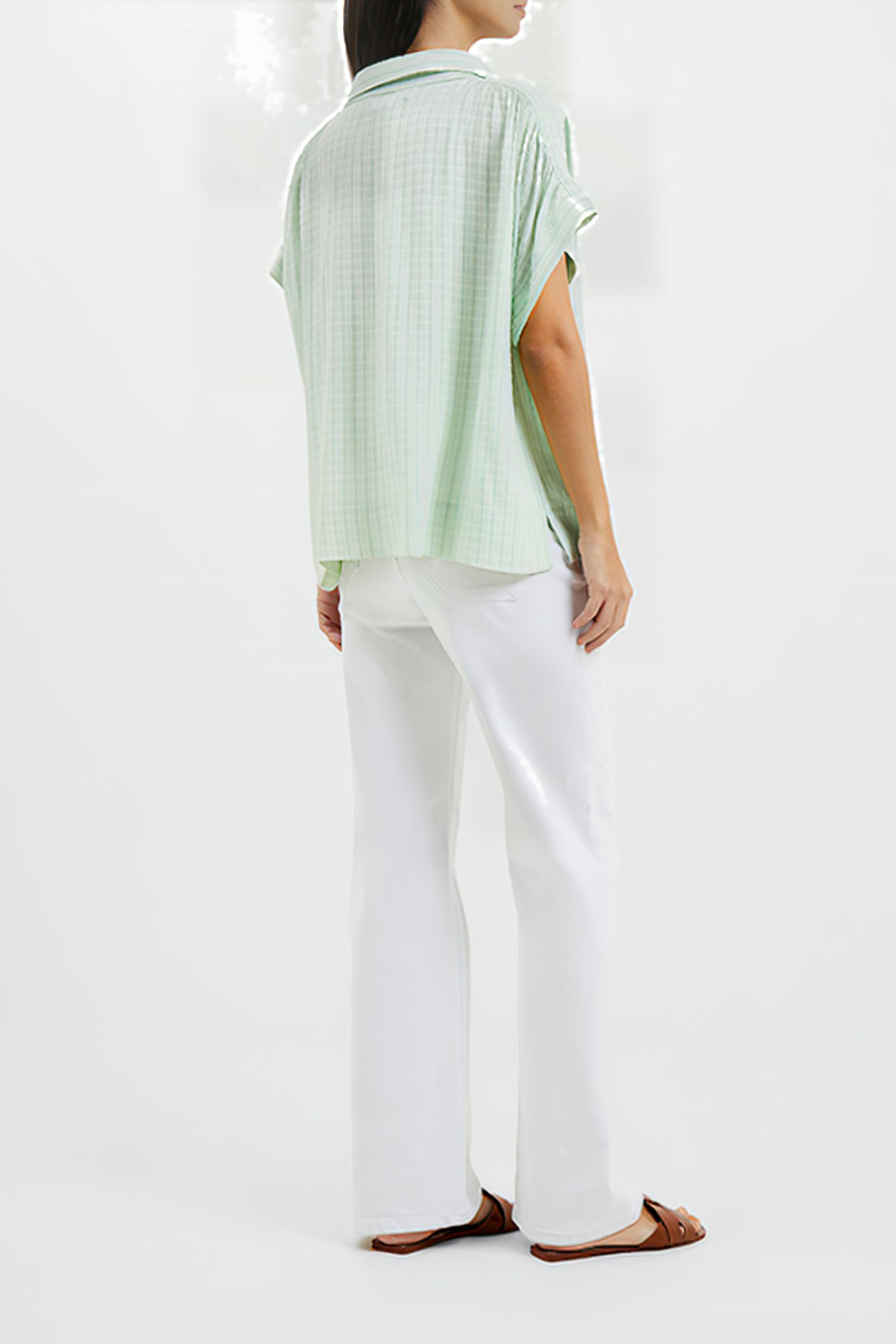 BIRCH SEERSUCKER POPOVER SHIRT AQUA FOAM 3