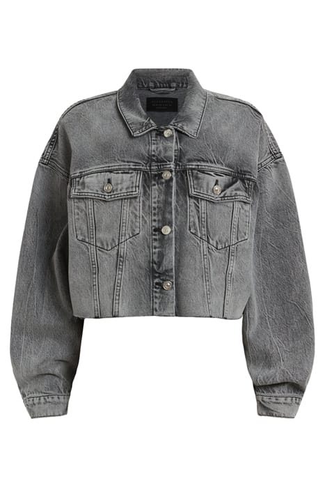 PIPER CROP DENIM JAC WASHED GREY 3