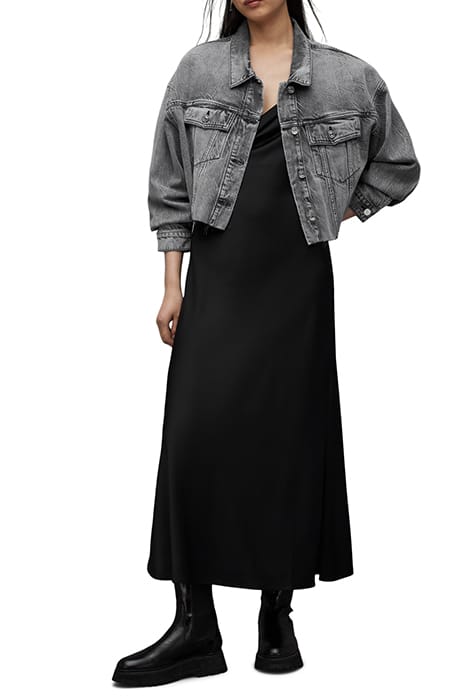 PIPER CROP DENIM JAC WASHED GREY 2
