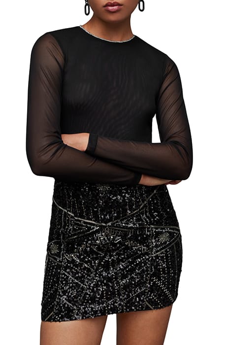 NORA SPARKLE TOP BLACK 1