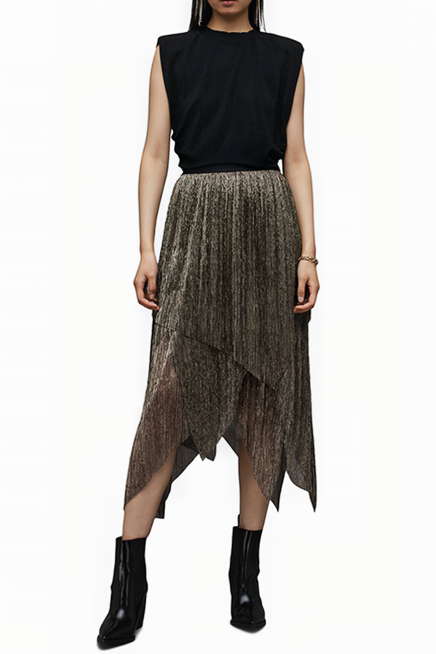 VEENA SKIRT BLACK GOLD 2