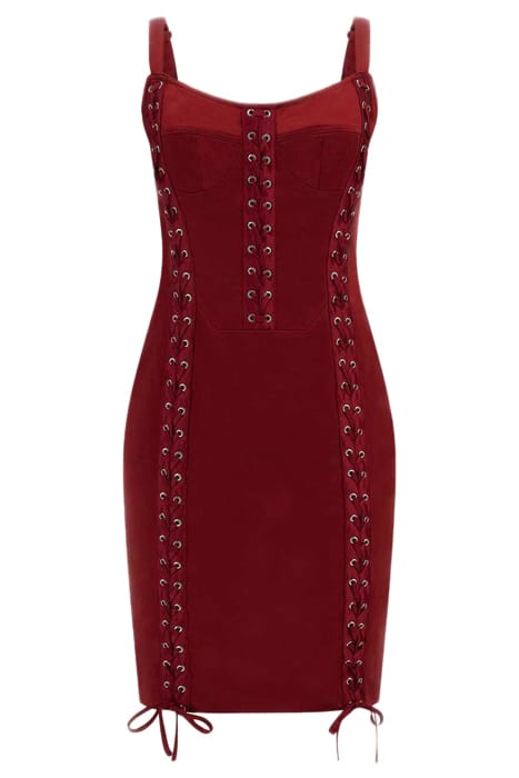 MARCIANO BY GUESS RENAISSANCE DRESS DARK JAM RED 3