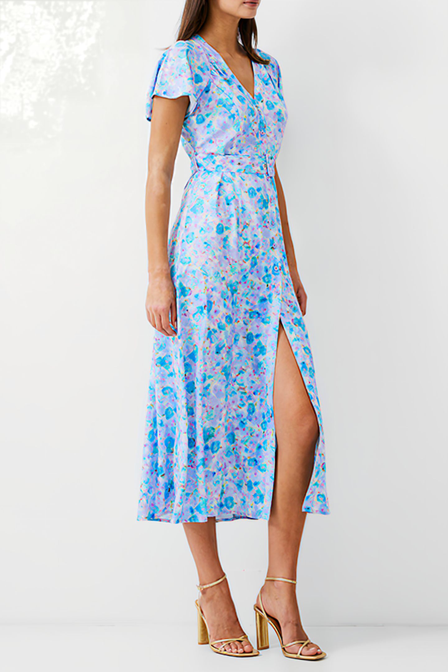 GRETHA BELT LONG DRESS STILL WATER 1