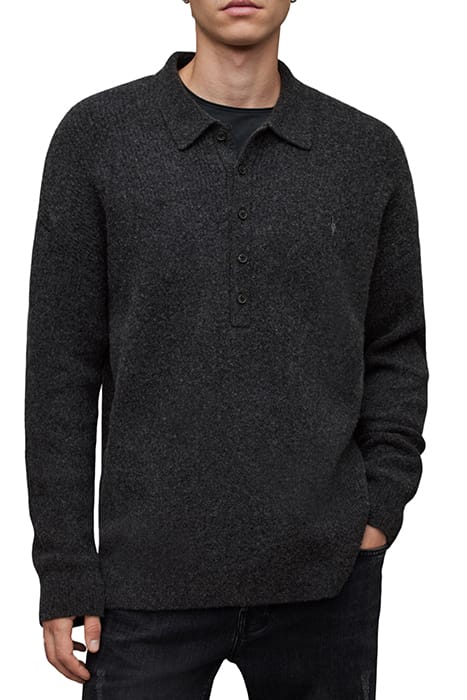 SHAPLEY LS POLO CINDER BLACK MARL 1