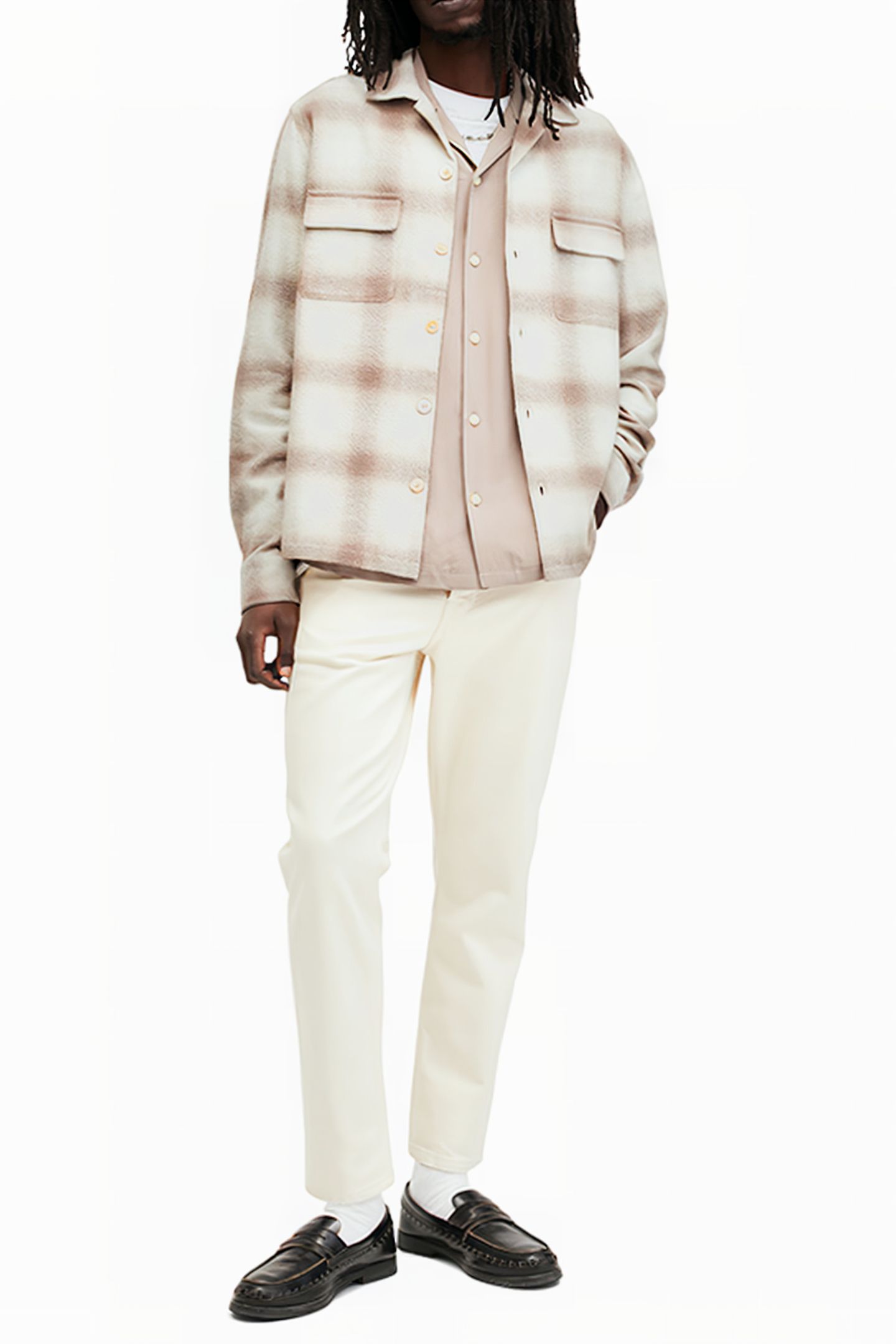 KNOLL LS SHIRT OATMEAL WT/CHESTNU 3