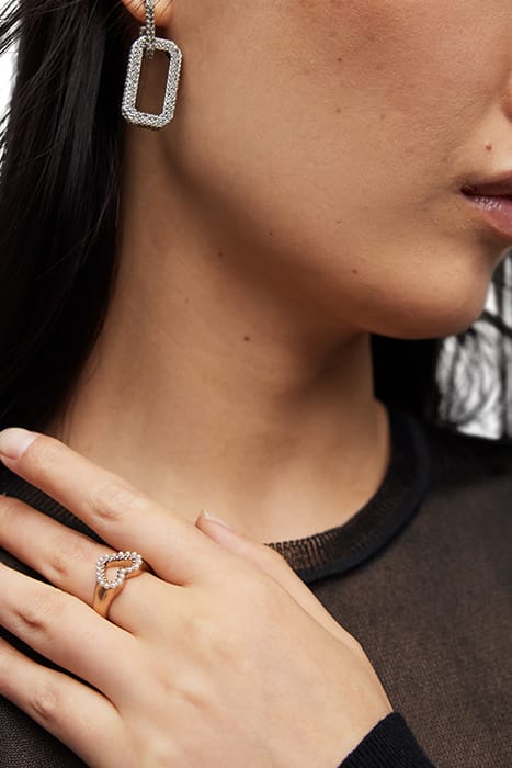 VIDA HEART BEAD RING WARM BRASS/WHITE 2