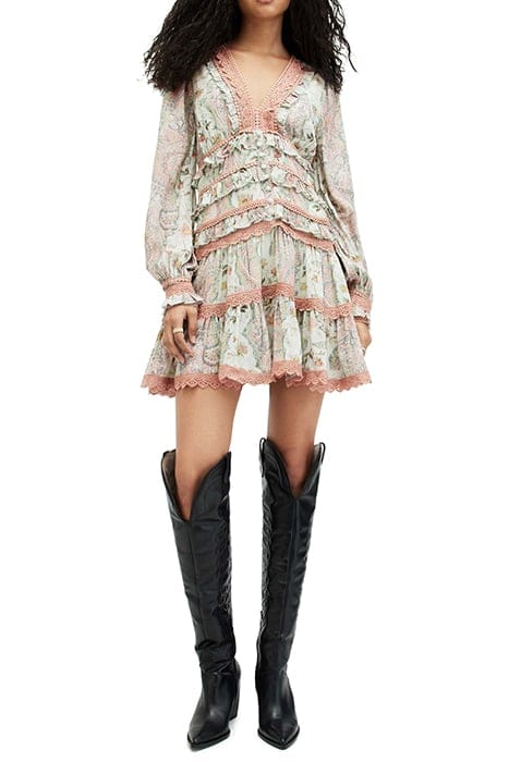 ZORA CASCADE DRESS SPRING GREEN 2