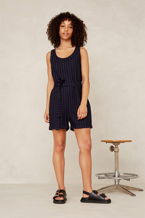 LOUISE PLAYSUIT INDIGO STRIPE HEMP 3