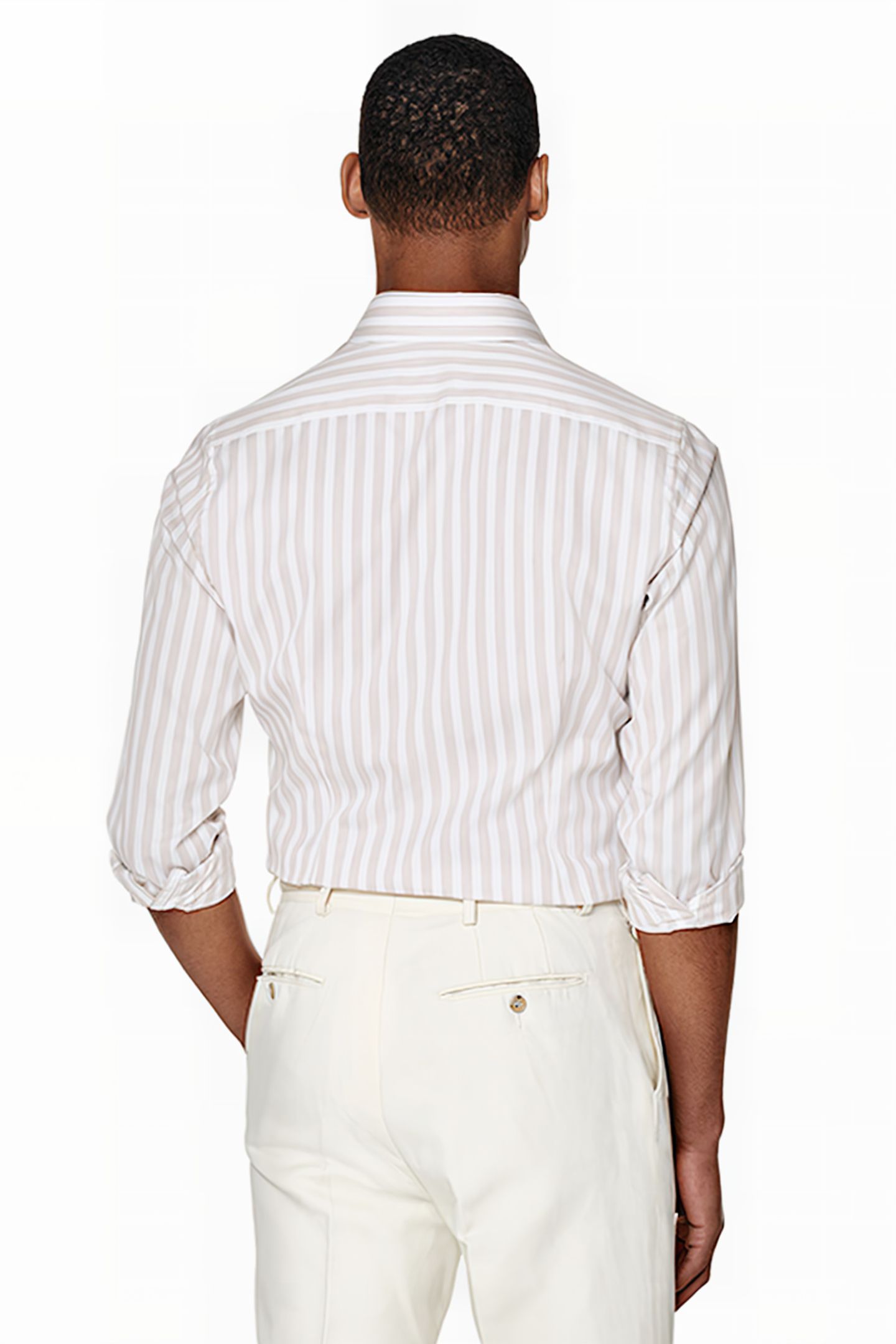 SAND STRIPE COTTON TENCEL LIGHT BROWN 2