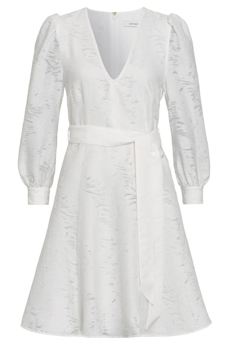 NICKY MINI LENGTH DEEP V-NECK DRESS SNOW WHITE 3