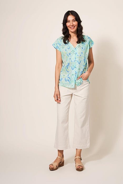 RAE  COTTON VEST IVORY PRINTED 2