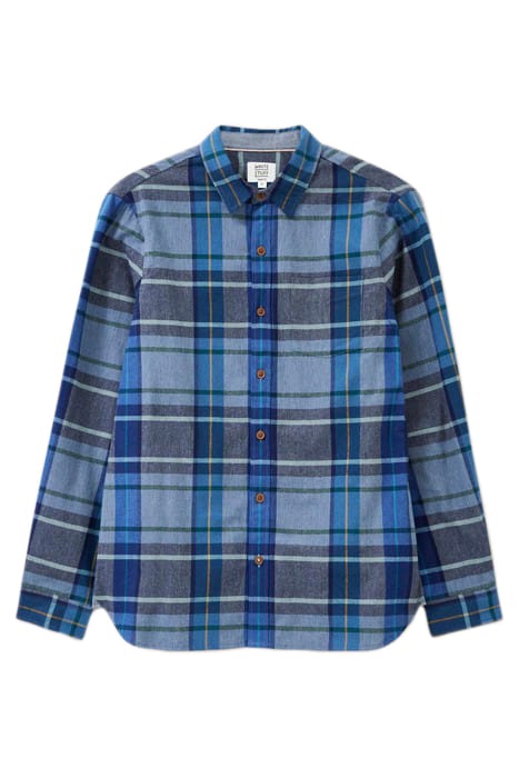 MOXLEY BRUSHED CHECK SHIRT MID BLUE 4