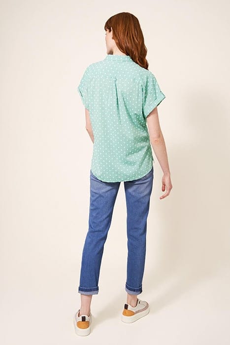 ELLA  COTTON SHIRT MID GREEN 2