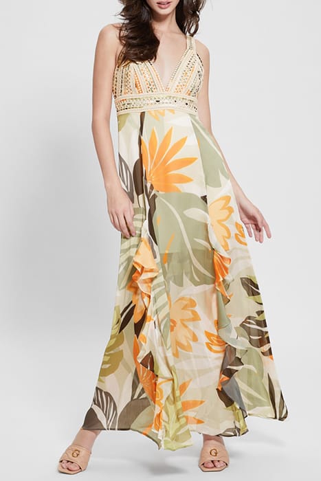 MARCIANO BY GUESS SL SERENA DRESS FOLIAGE FORM PRINT 1