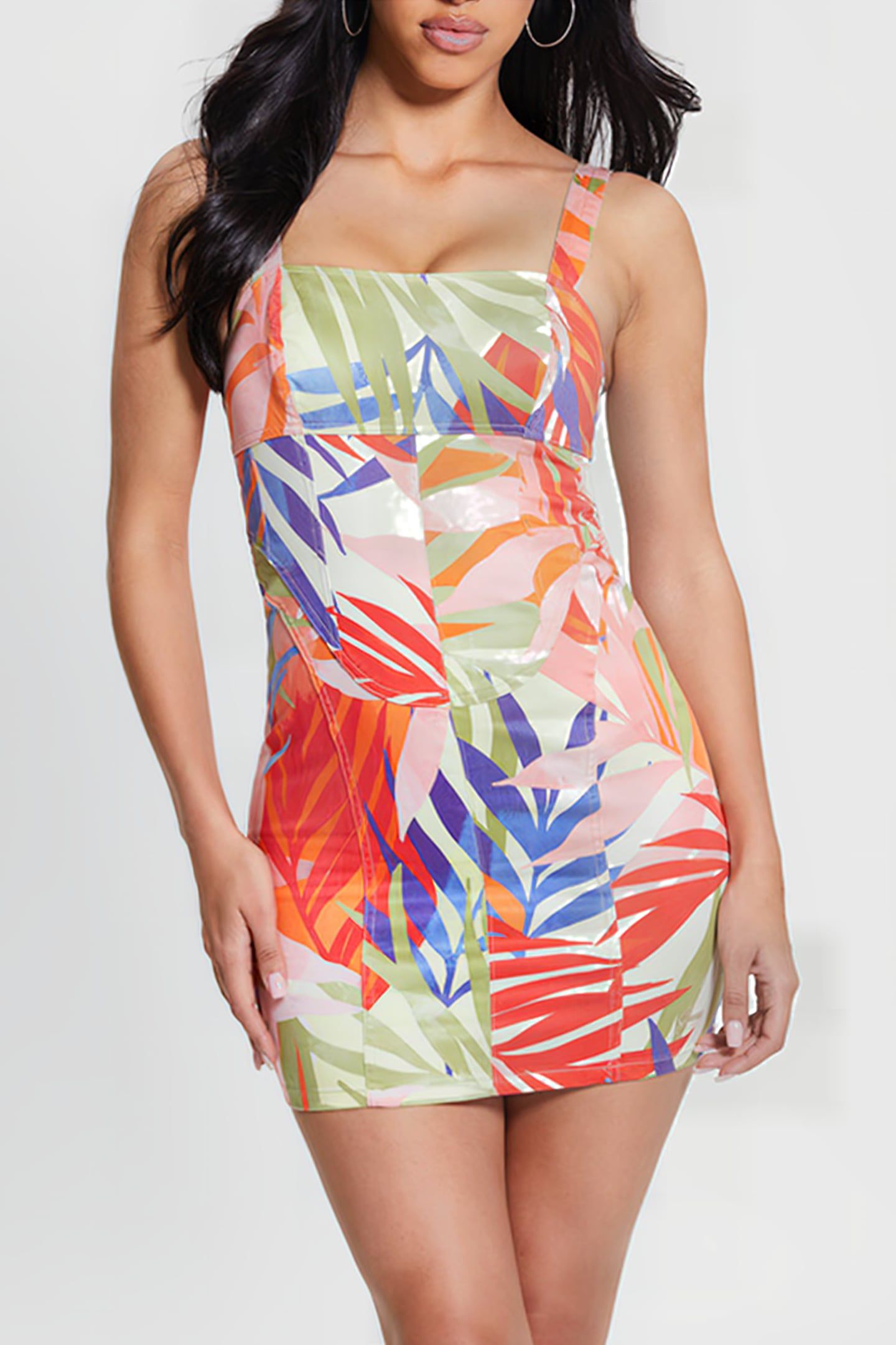 GUESS ECO SL BROOKLYN DRESS HAVANA PRINT 1