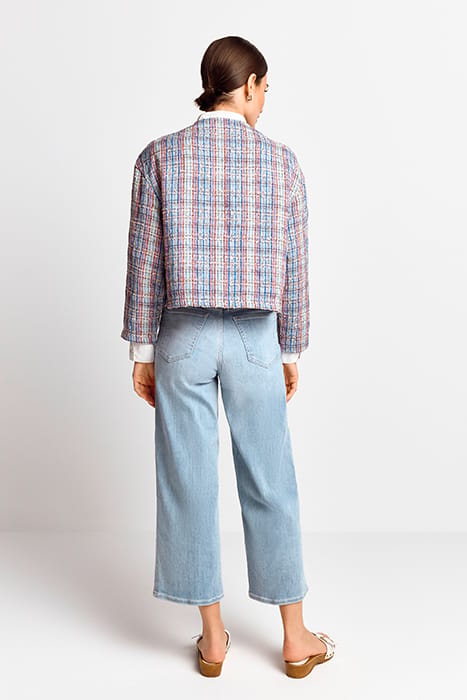 BOUCLÉ JACKET WITH ROUNDED NECKLINE COTTON BLUE 3