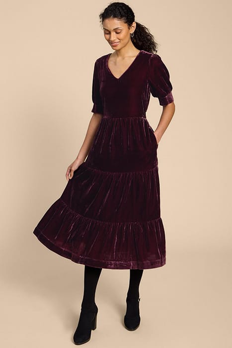 AYRA VELVET DRE DARK PLUM 1