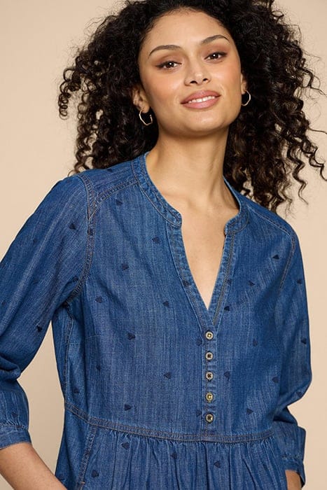 NAYA DENIM MINI DRESS MID DENIM 4
