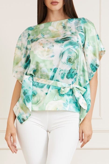 MARCIANO BY GUESS BAJA BEACH KIMONO ROSES BOUQUET BLOUSE PRI 1