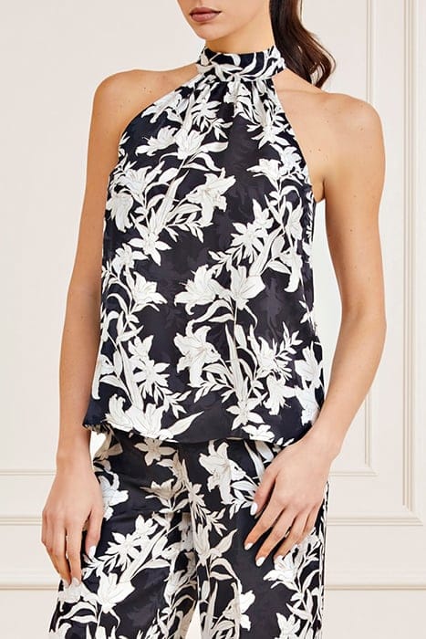 MARCIANO BY GUESS SUNBURST TOP BLACK PRINT 1