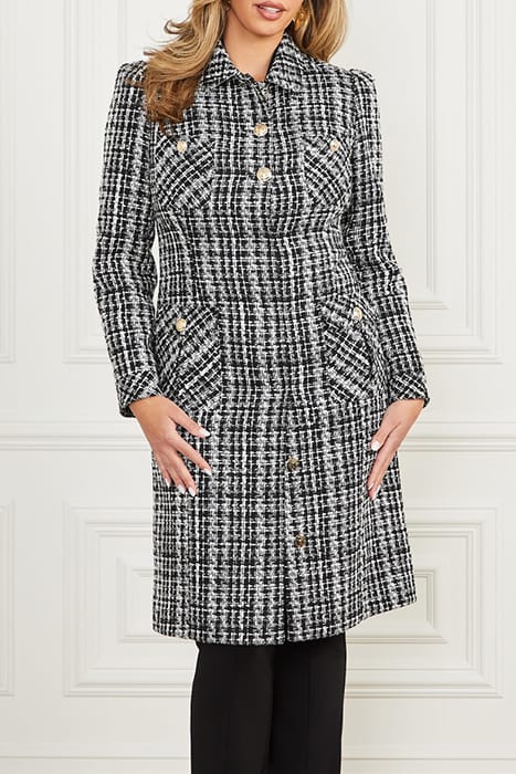 MARCIANO BY GUESS MEGAN COAT CHECK BLACK AND WHIT 4
