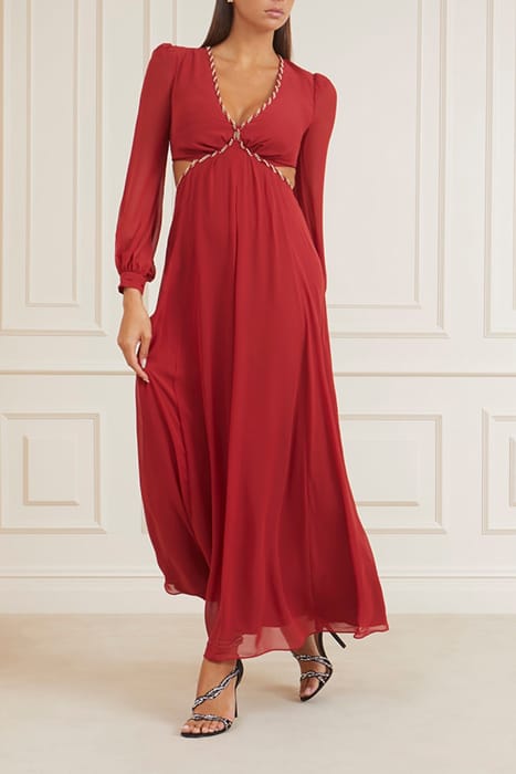 MARCIANO BY GUESS URSULA GOWN SOLID LACQUER MAXI DRESS RED 4