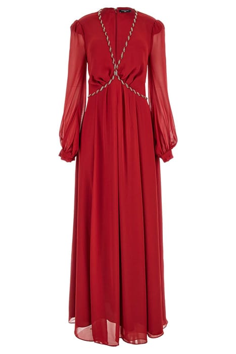 MARCIANO BY GUESS URSULA GOWN SOLID LACQUER MAXI DRESS RED 3