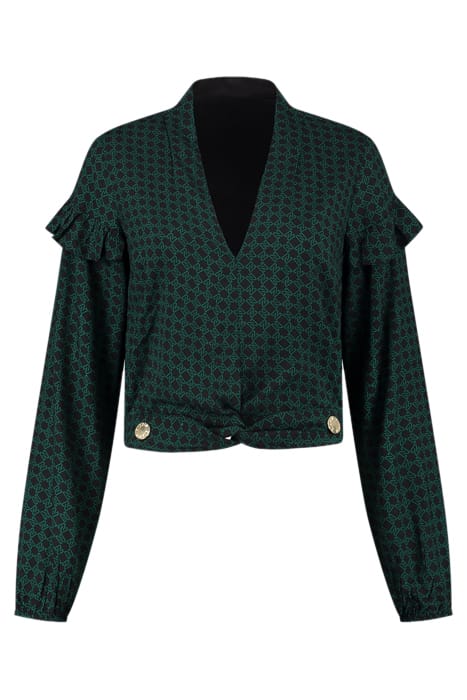 VANESSA BLOUSE BLACK/PETROL BLUE 1
