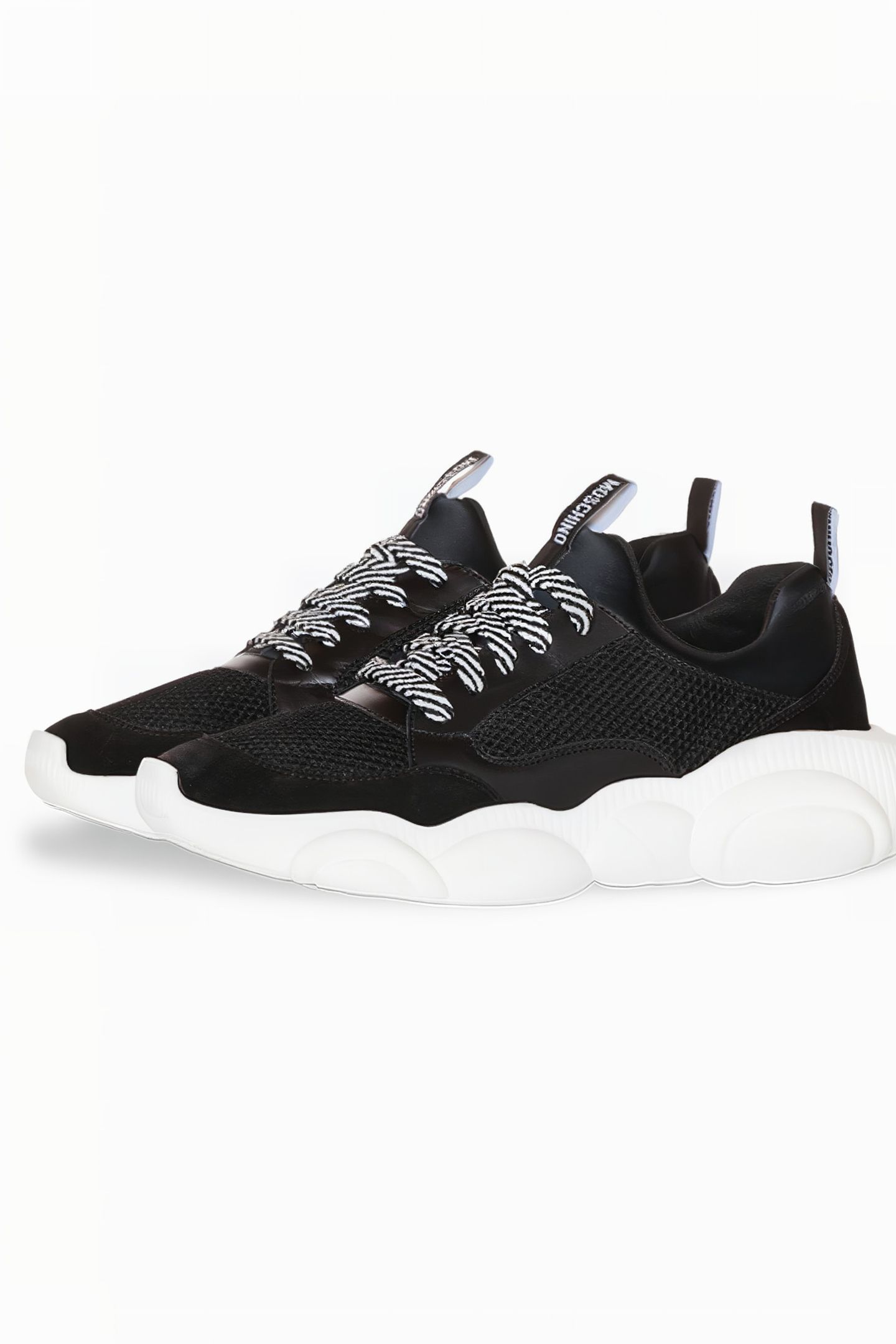 TEDDY RUN SNEAKER IN MESH, CALFSKIN AND SPLIT LEATHER BLACK 2