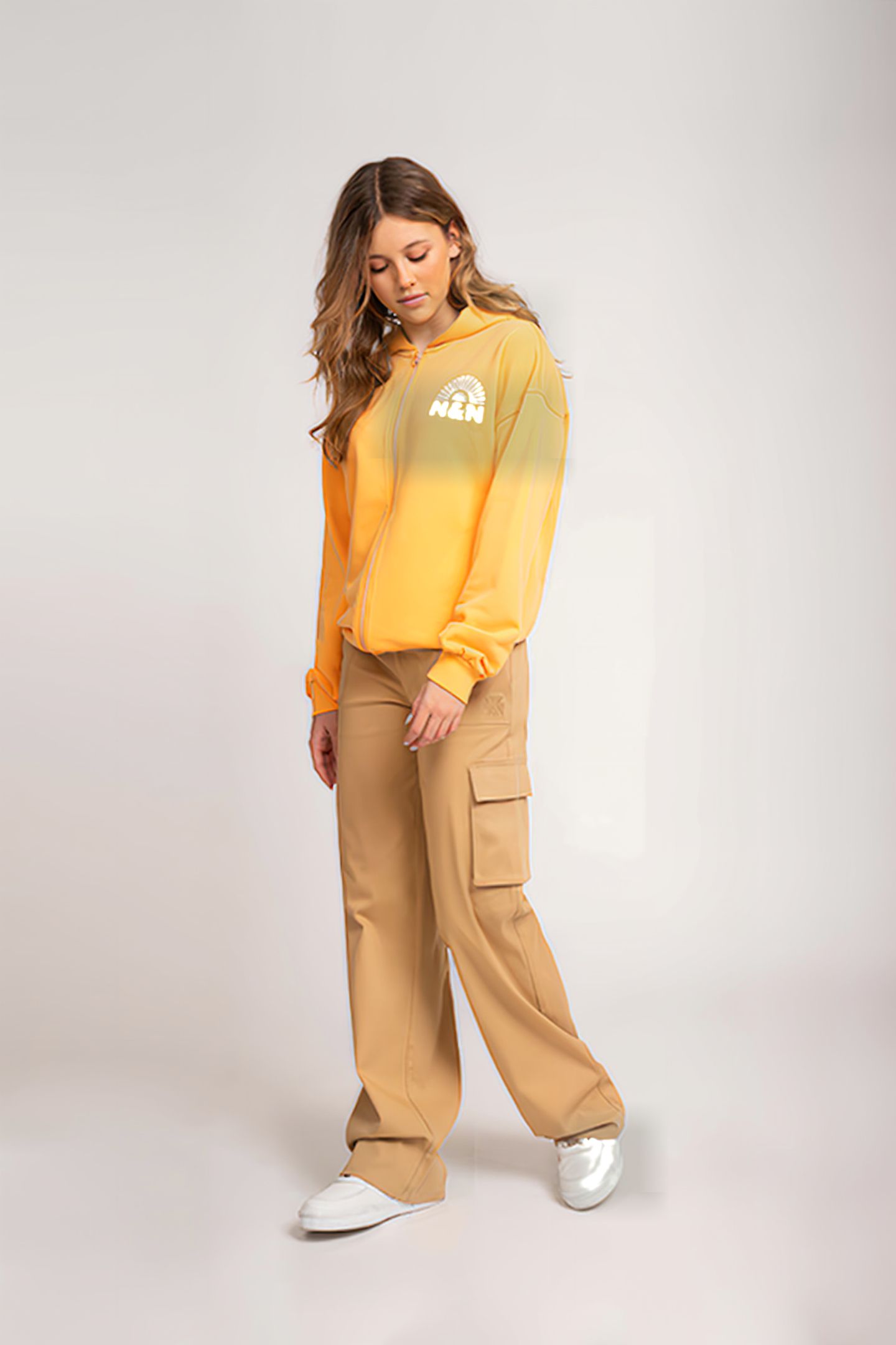 SUNSET ZIP HOODIE APRICOT 1