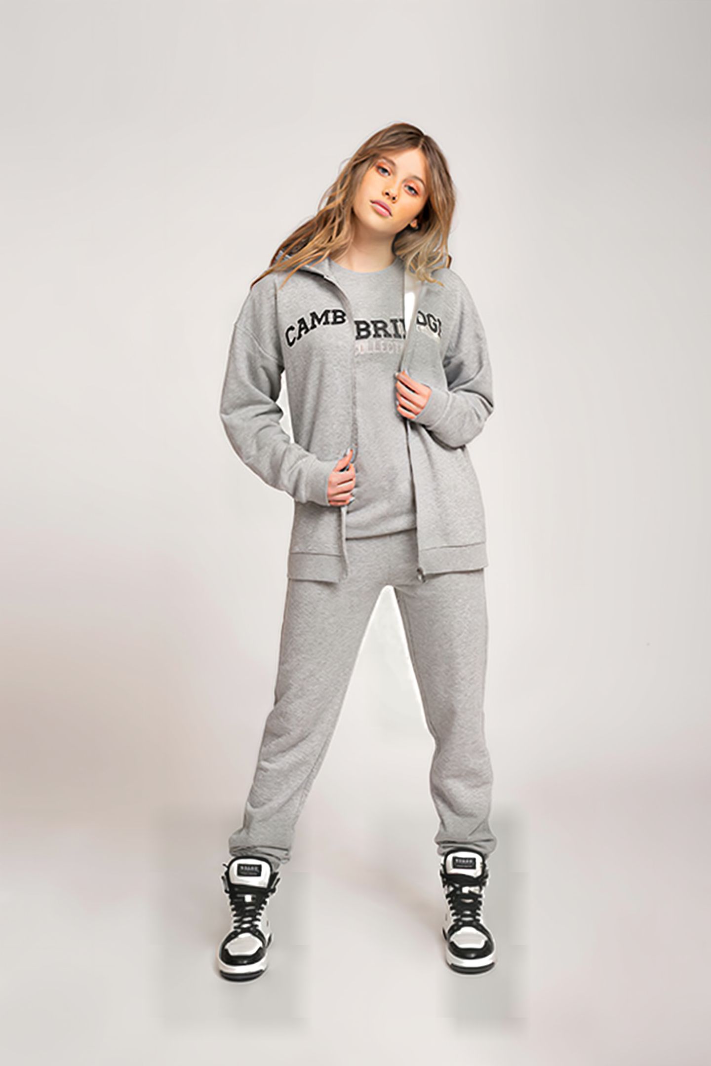ONE CITY ZIP HOODIE LIGHT GREY MELANGE 1