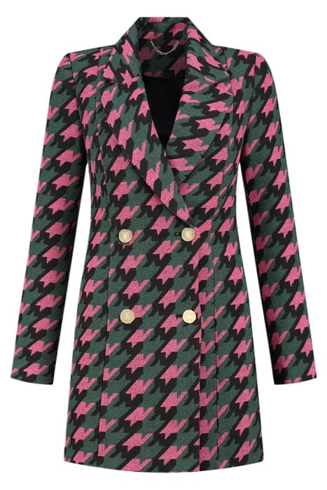 HEATHER DRESS BLACK/RASPBERRY ROSE 2