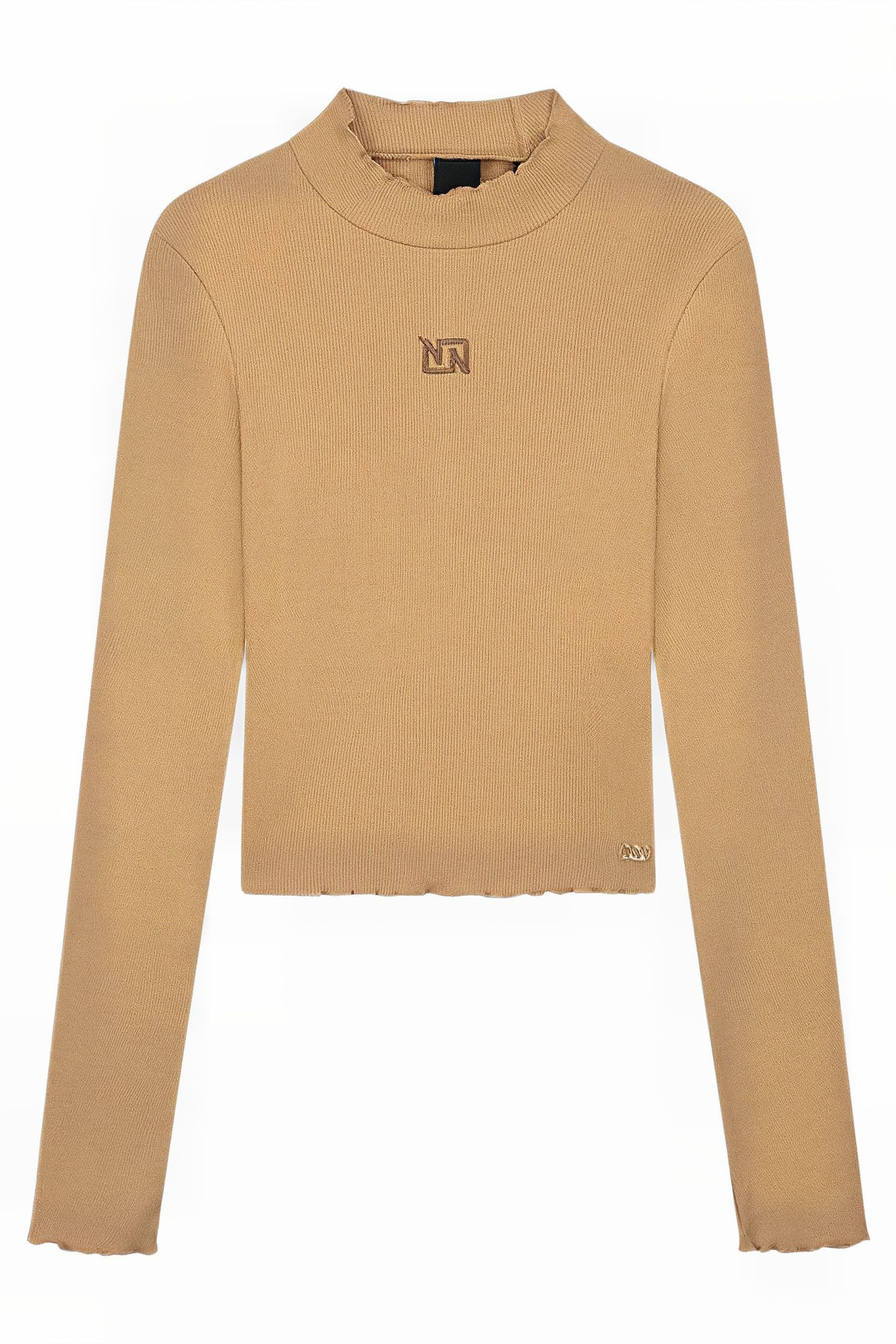 RIB TOP TURTLE LS CROPPED CAMEL 1