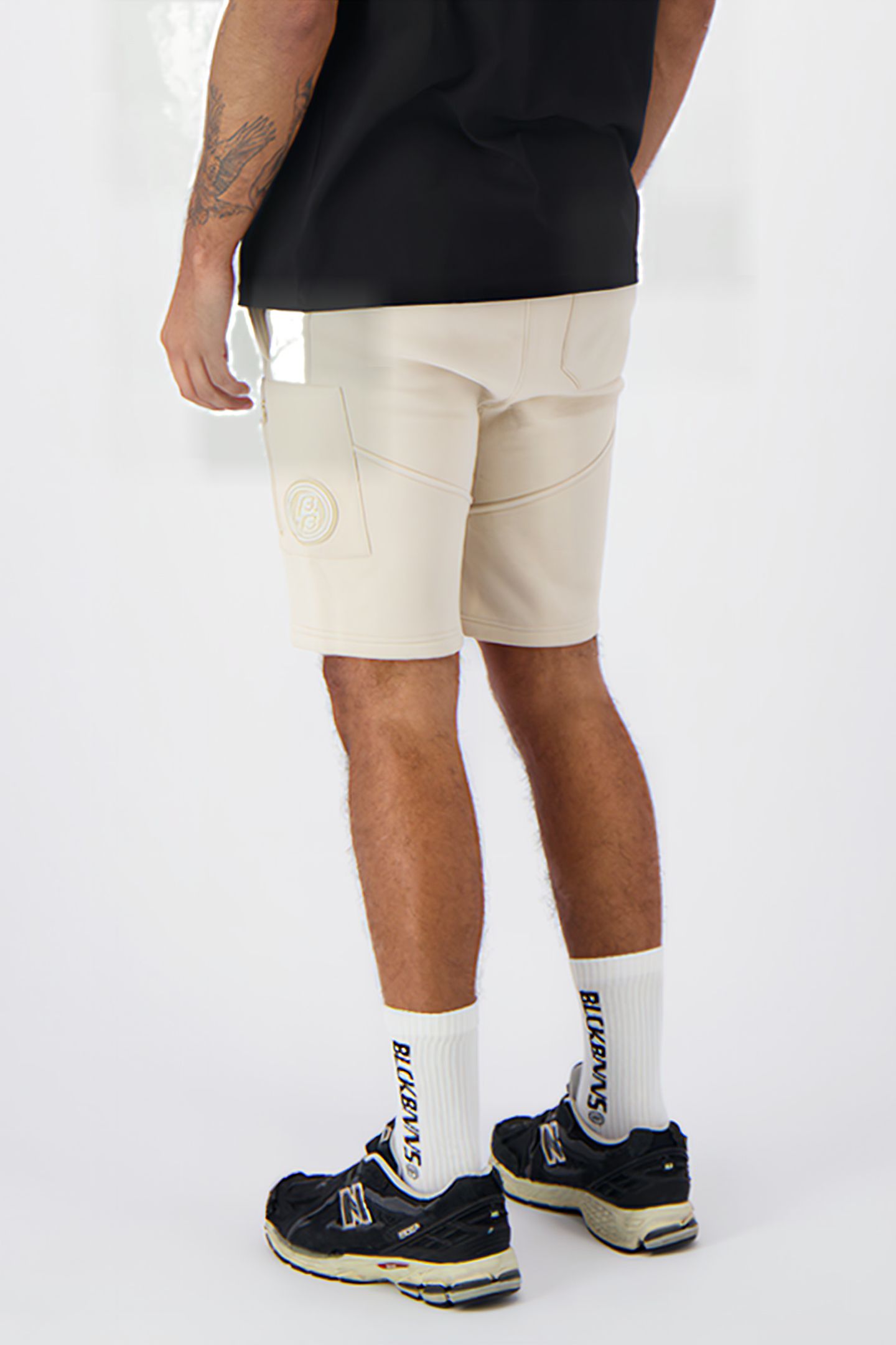 STRIPE SWEATSHORTS SAND 2