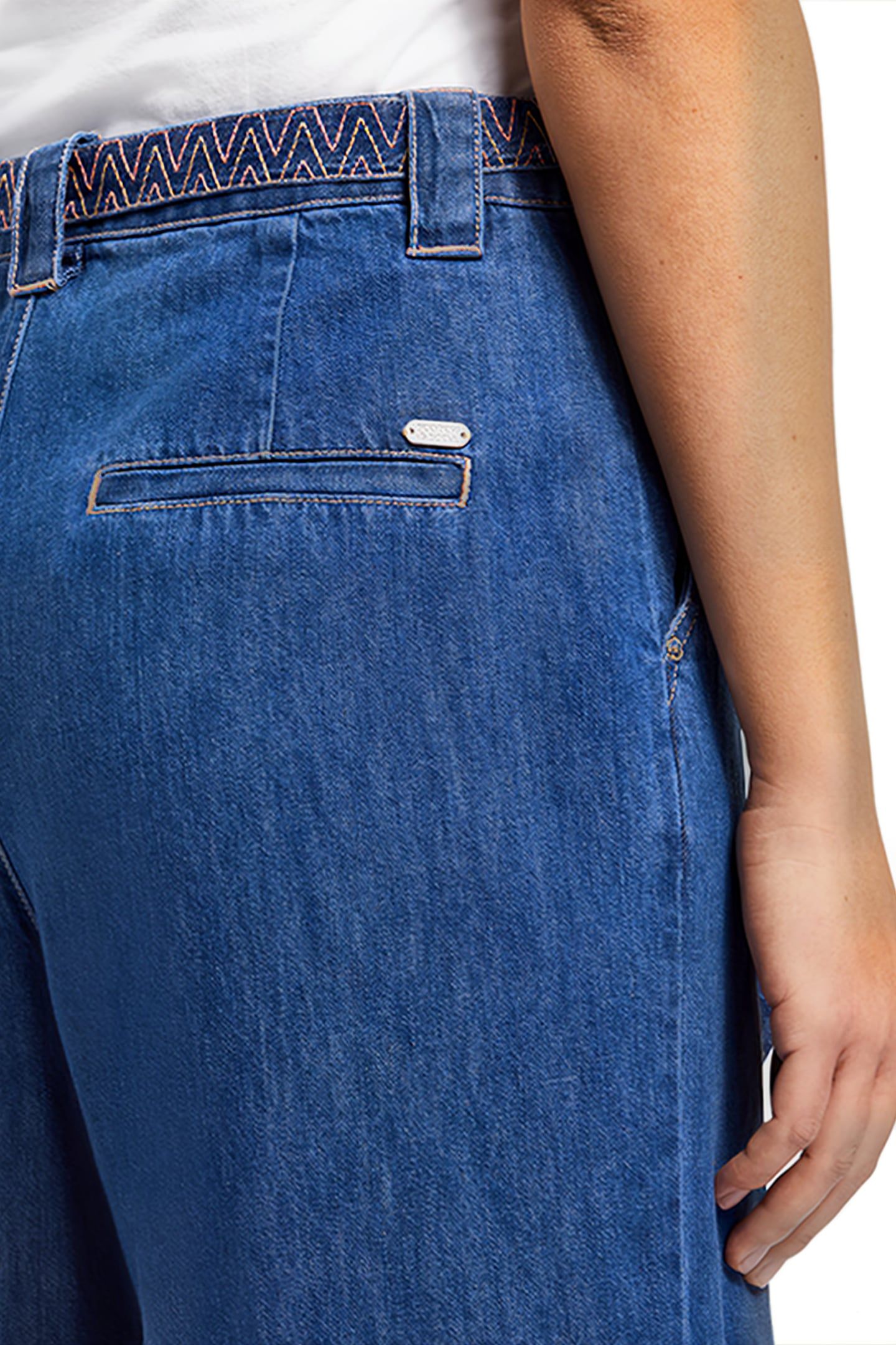 SUMMERY PANT WITH BELT - WASHED INDIGO WASHED INDIGO 8