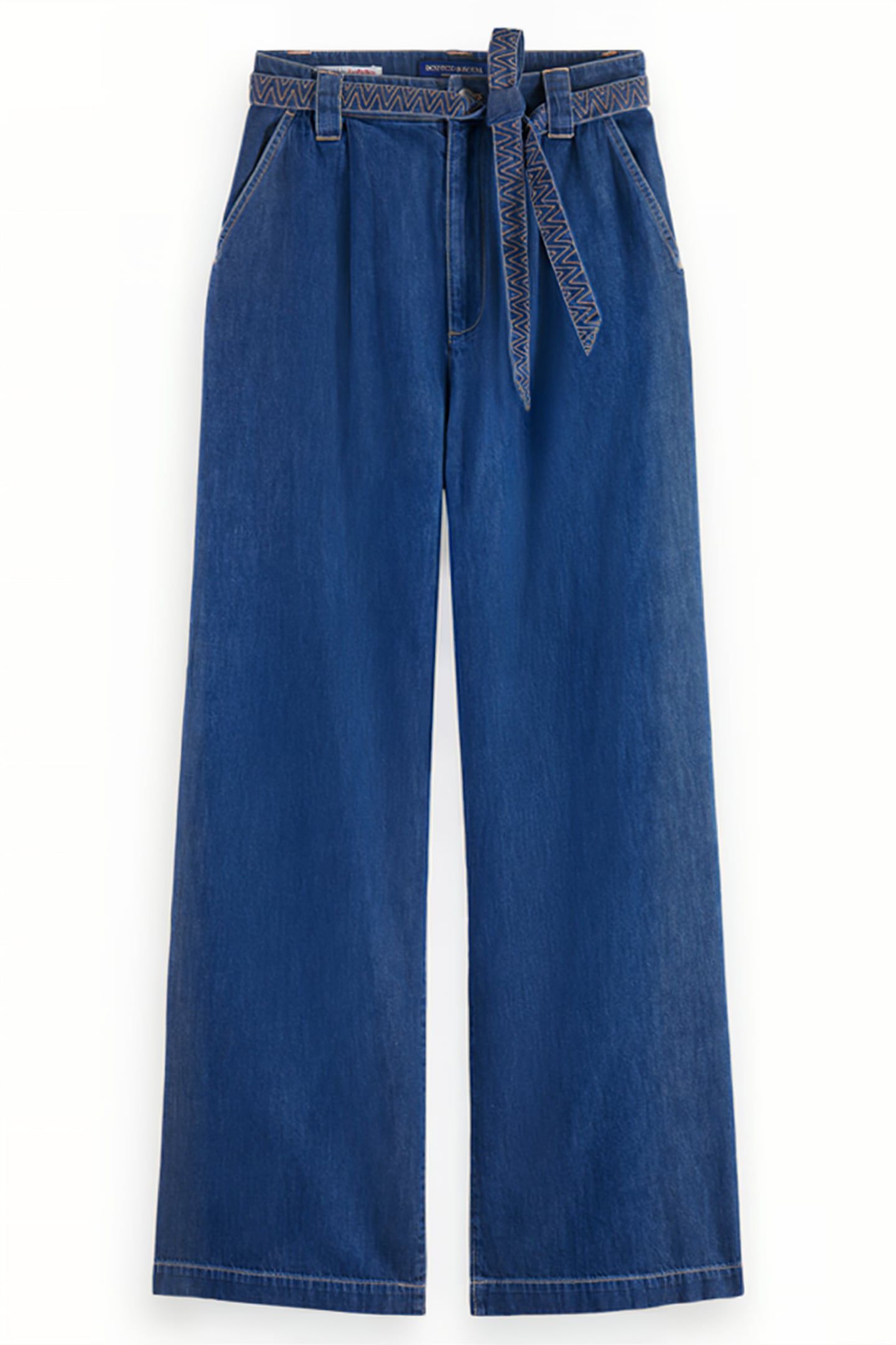 SUMMERY PANT WITH BELT - WASHED INDIGO WASHED INDIGO 4