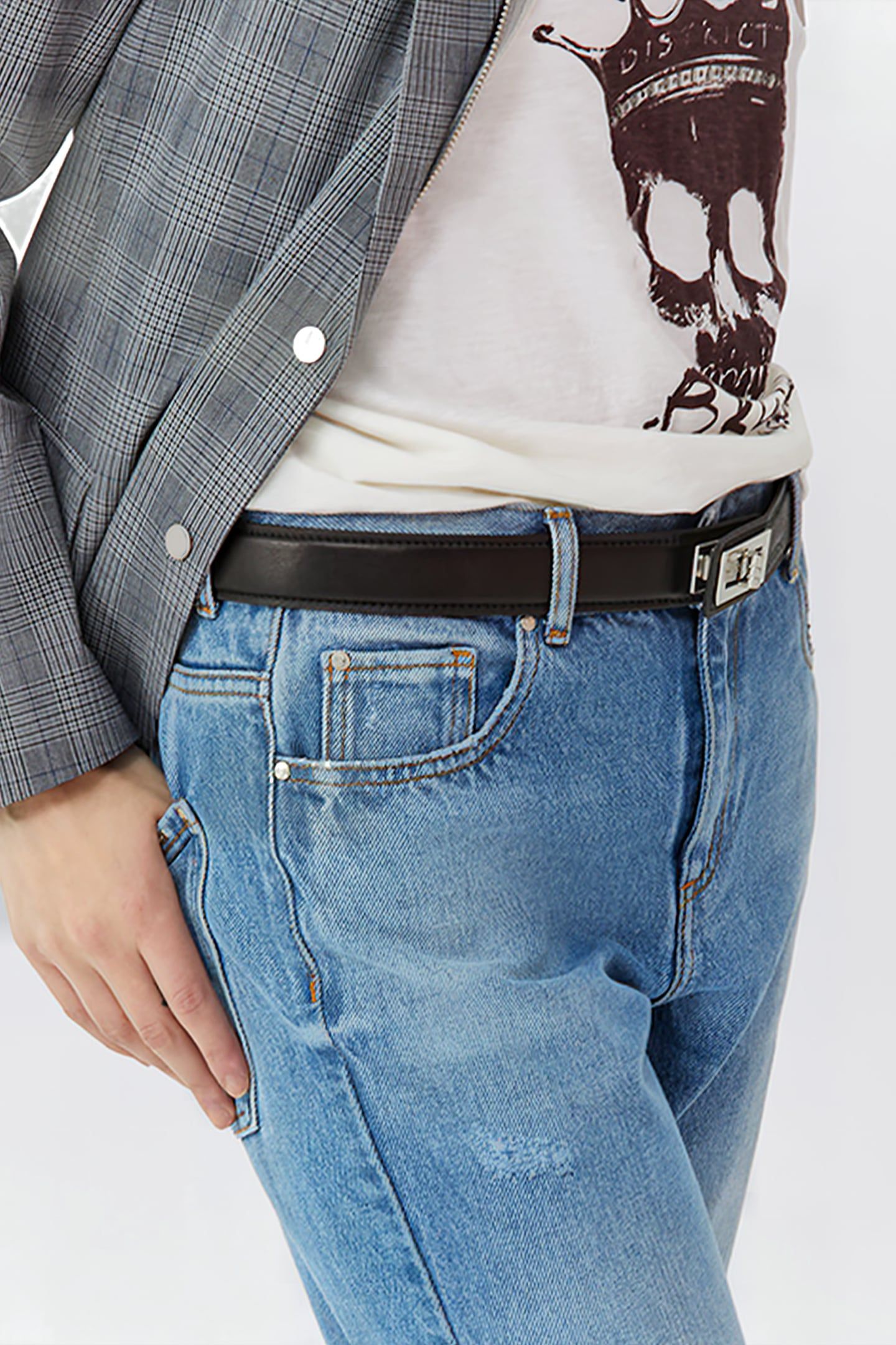 BLUE WATERLESS CROPPED LOW-WAIST BOYFRIEND JEANS 6