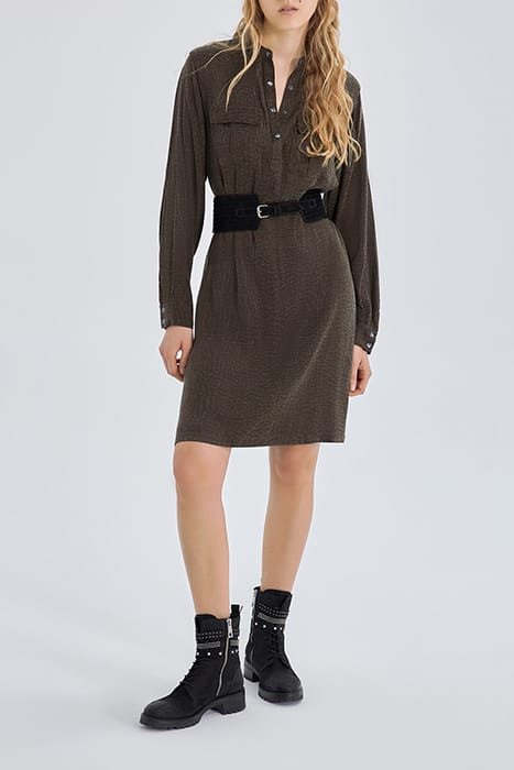 WOMEN'S LICHEN ARMY VIBES MOTIF JACQUARD DRESS 3