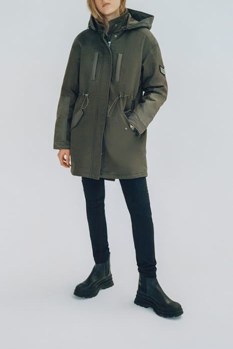 KHAKI MULTI-POCKET HOODED PARKA 3