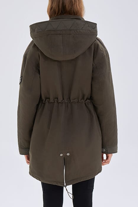 KHAKI MULTI-POCKET HOODED PARKA 2