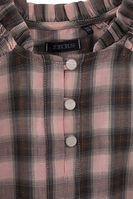 GIRLS’ PINK AND KHAKI CHECK CROPPED BLOUSE 4
