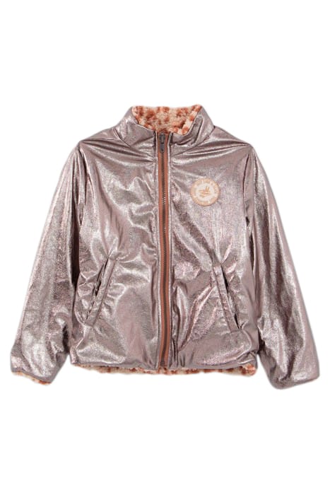 GIRLS’ 3-IN-1 KHAKI FURRY PARKA AND REVERSIBLE JACKET 3