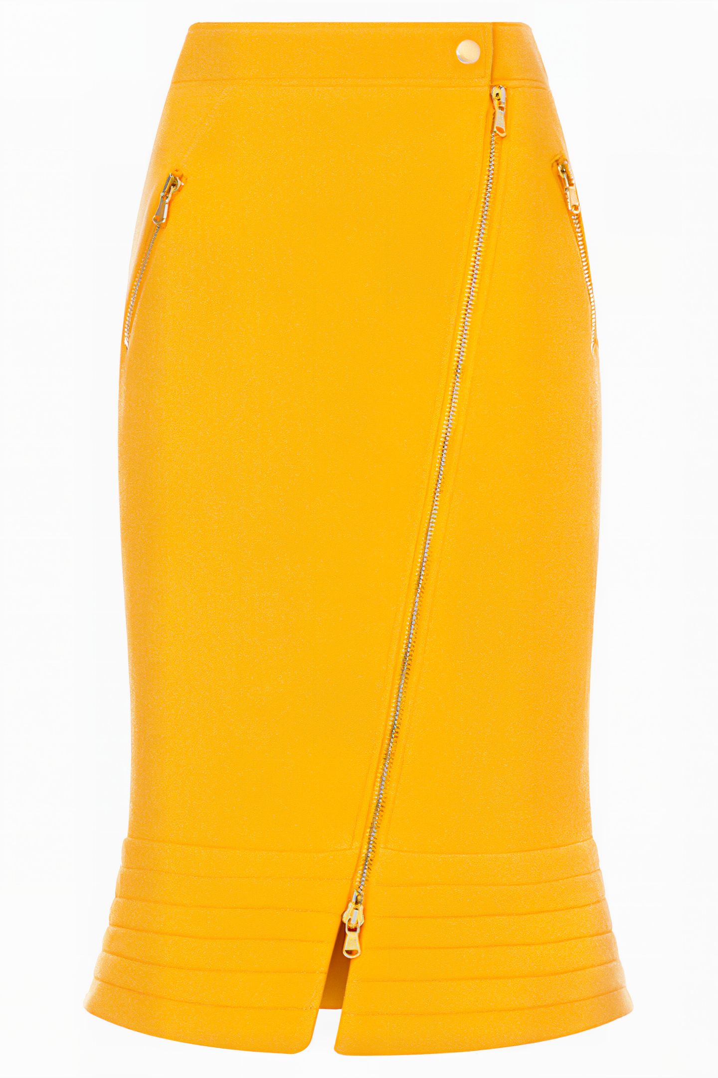 COUTURE BIKER WOOL CREPE SKIRT YELLOW 3