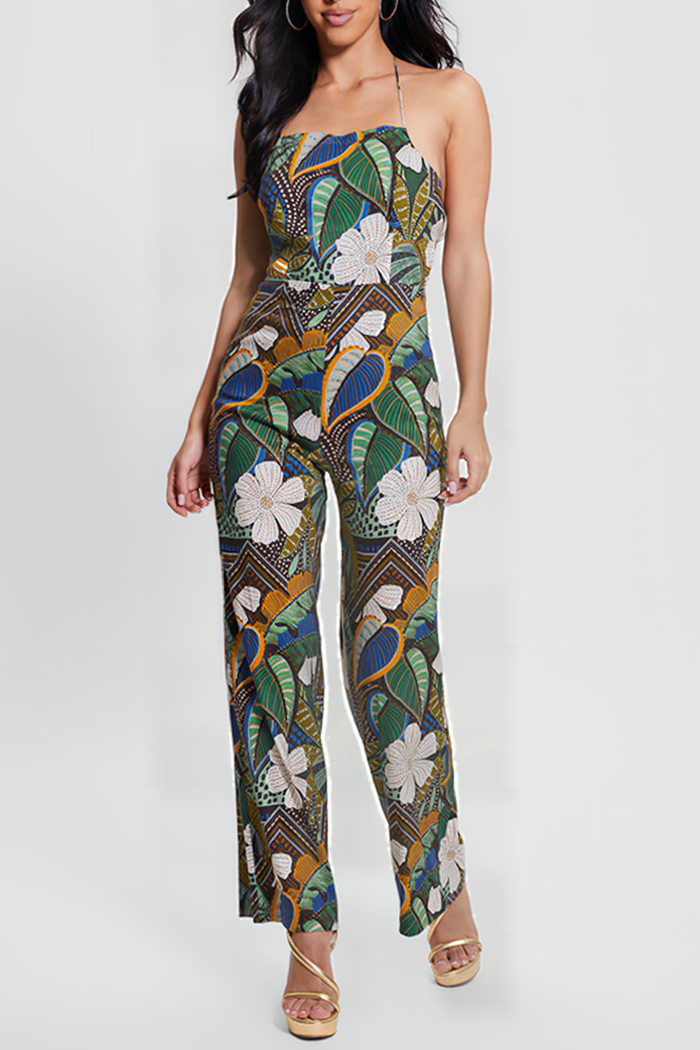 GUESS ECO LORI JUMPSUIT TROPICAL TRAVELER 1